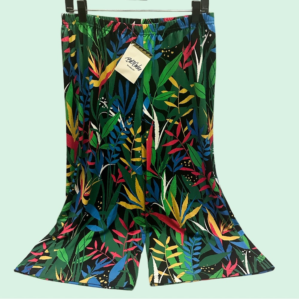 Bob Mackie Women’s Colorful Tropical Print Bottoms M